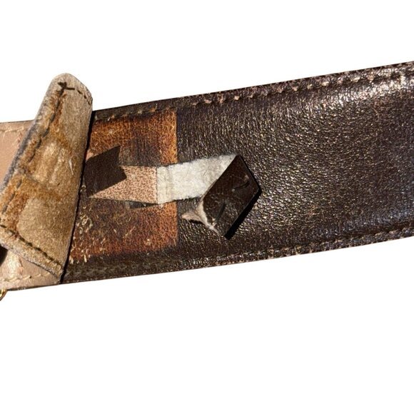 Gucci Leather Belt Double G Buckle Women’s size 80 US 26/4 Italy Vintage - Picture 6 of 13